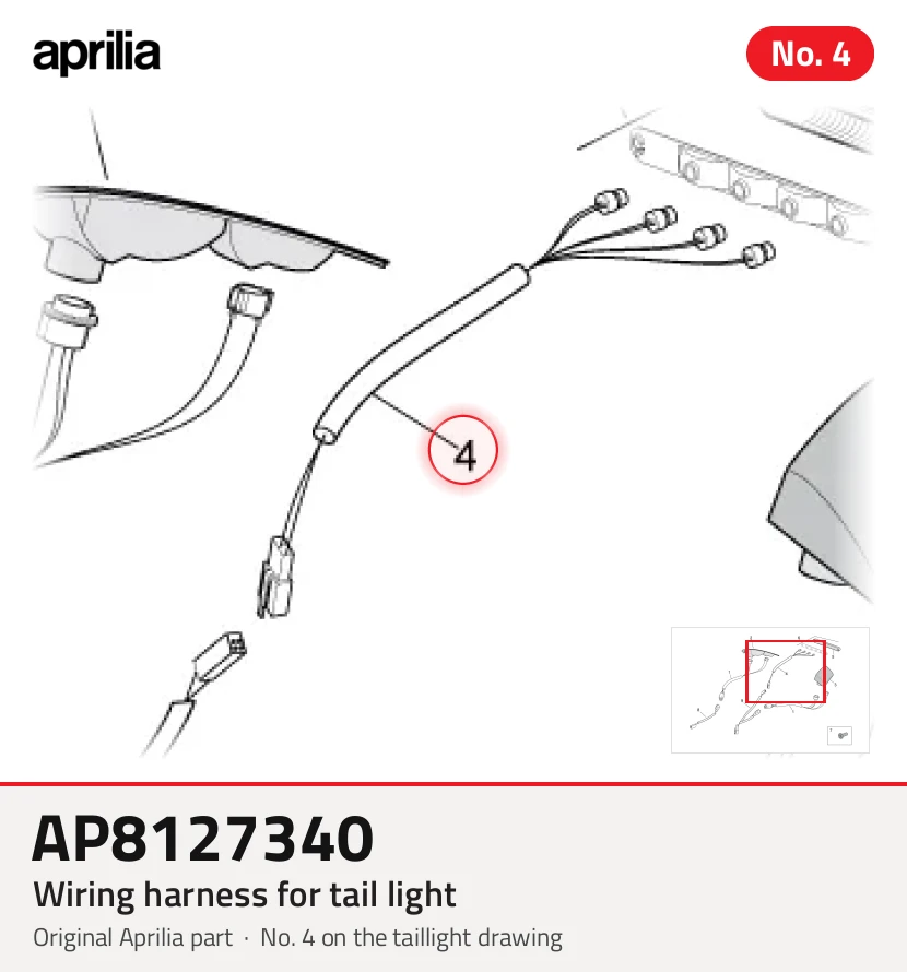 Wiring harness for tail light