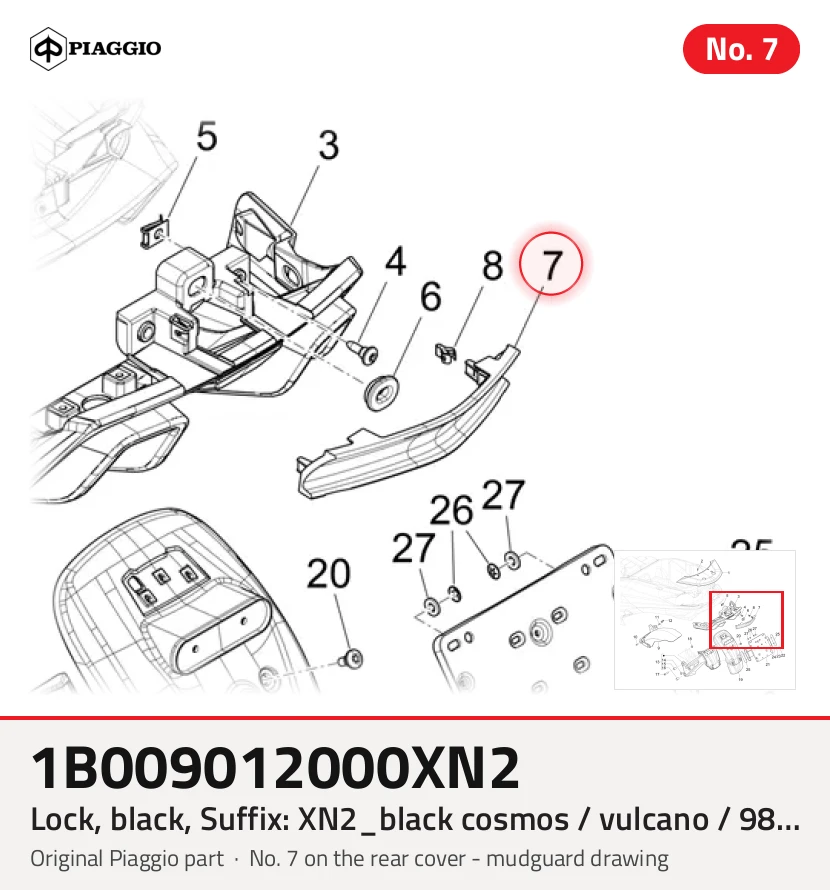 Verschluss, schwarz, Suffix: XN2_nero cosmo / vulcano / 98/A