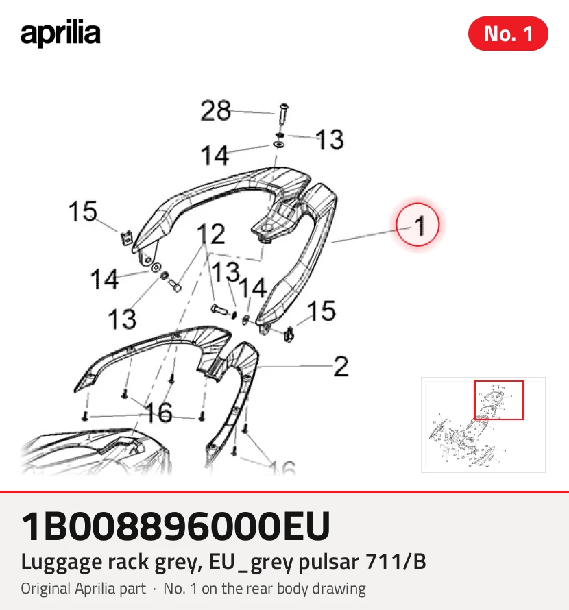 Gepäckträger grau, EU_grigio pulsar 711/B
