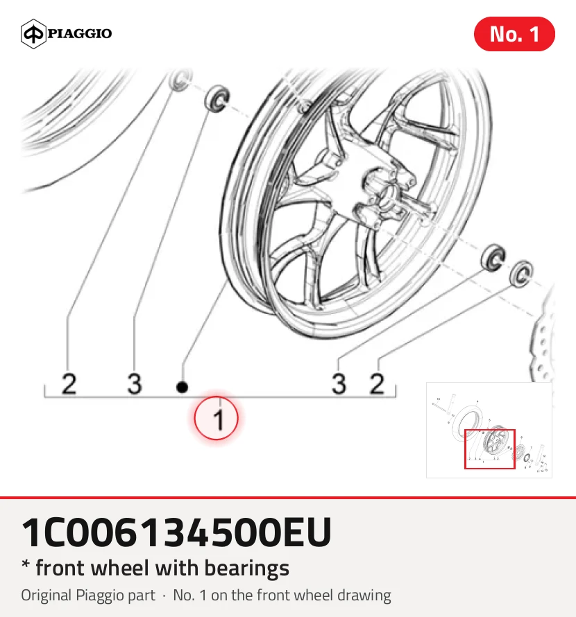 * FRONT WHEEL WITH BEARINGS