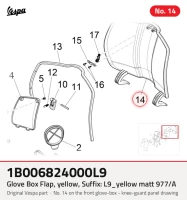 Gepäckfachklappe, gelb, Suffix: L9_gelb matt 977/A
