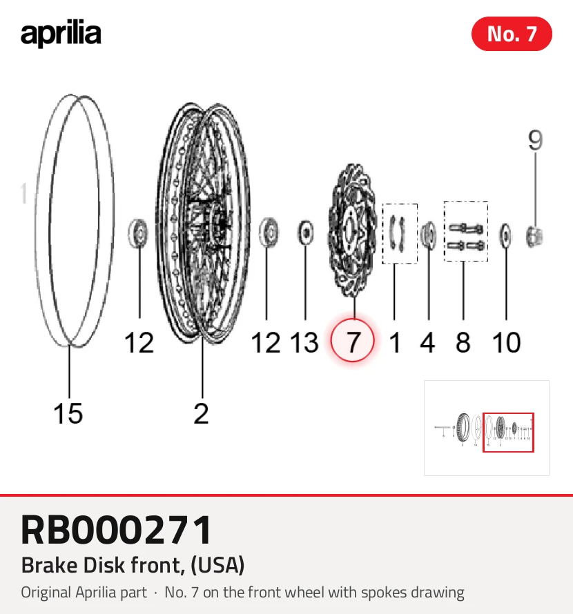 Brake Disk front, (USA)