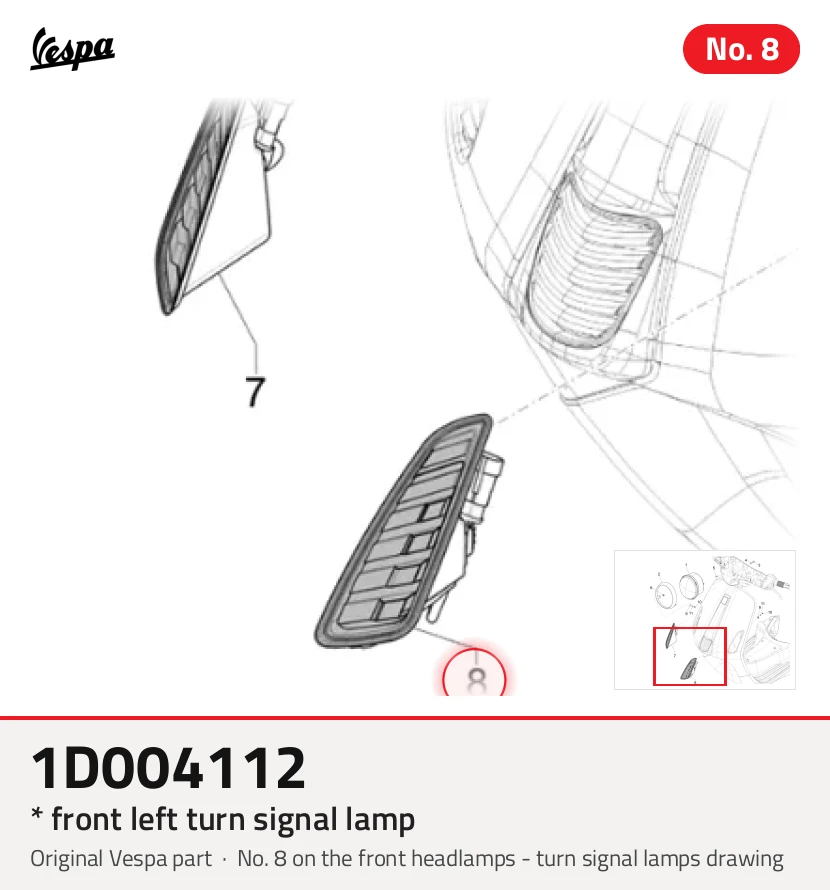* Vordere linke Blinkerlampe