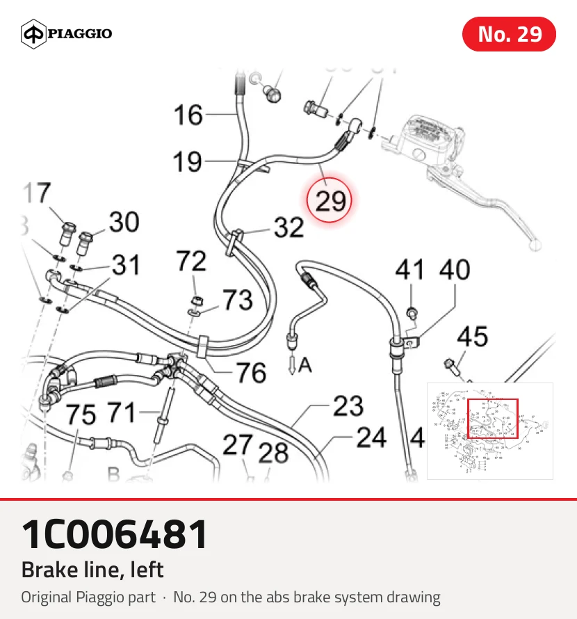 Brake line, left