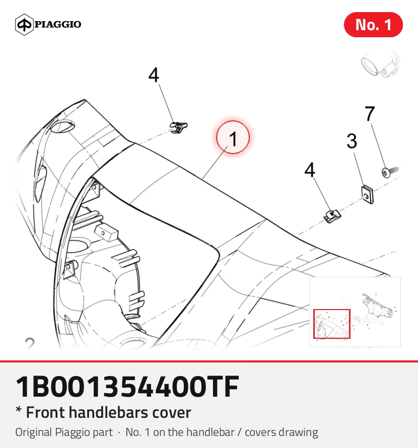 * Coperchio del manubrio frontale
