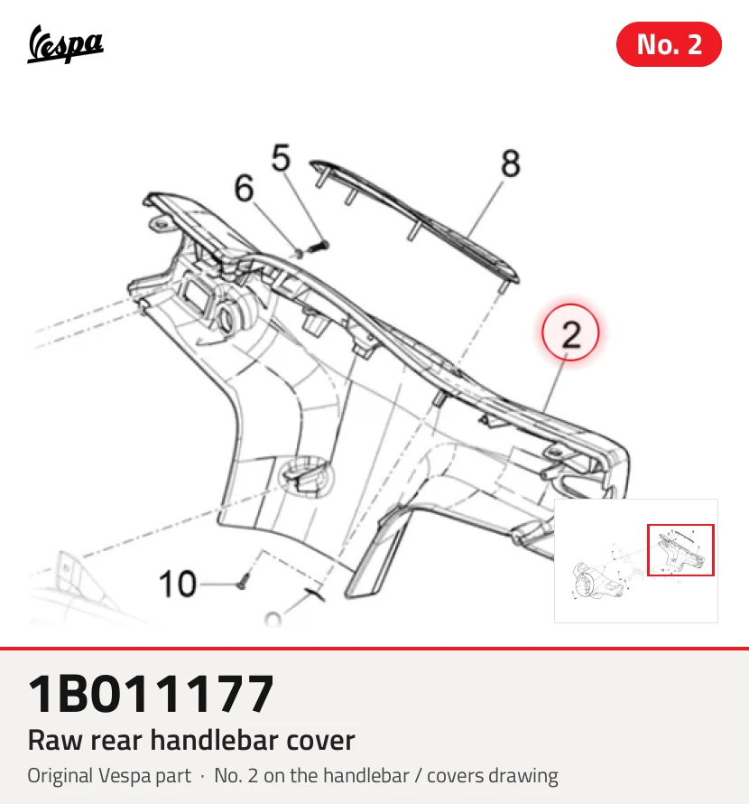 Raw rear handlebar cover
