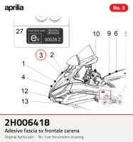 Adesivo fascia sx frontale carena