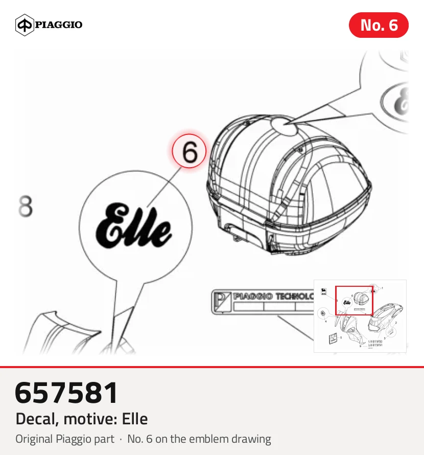 Autocollant, Motif: Elle