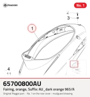 Revêtement, orange, Suffixe et code couleur Piaggio: AU_orange foncé 965/A