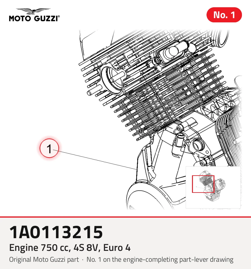 Motor 750 cm³, 4S 8V, Euro 4