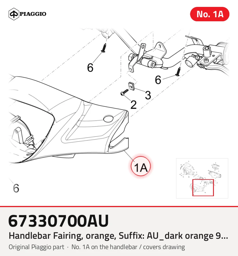 Lenkerverkleidung, orange, Suffix: AU_dunkelorange 965/A