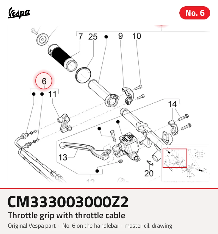 Grip dell'acceleratore con cavo dell'acceleratore