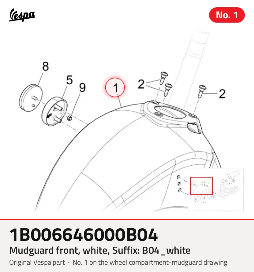 Front błotu, biały, sufiks: B04_WHITE