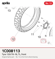 Tyre 120/70-16, TL, front