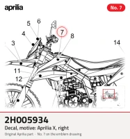 Decalcomania, movimento: Aprilia X, a destra