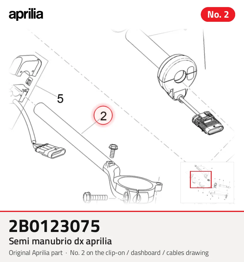 Semi -manubrio dx aprileia