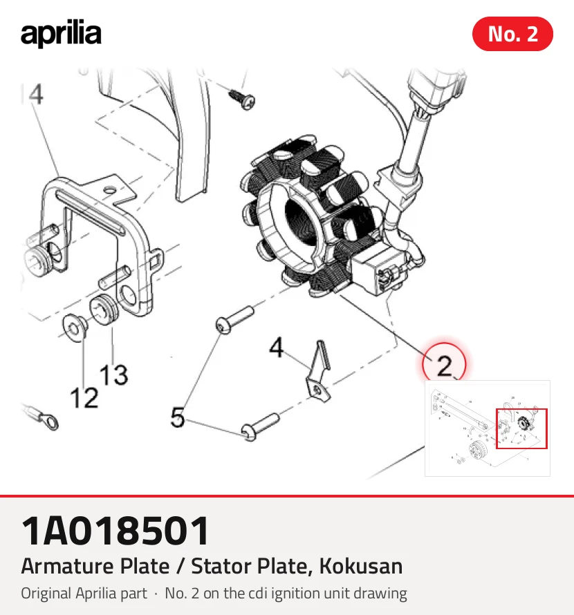 Ankerplaat / onsteking Kokusan