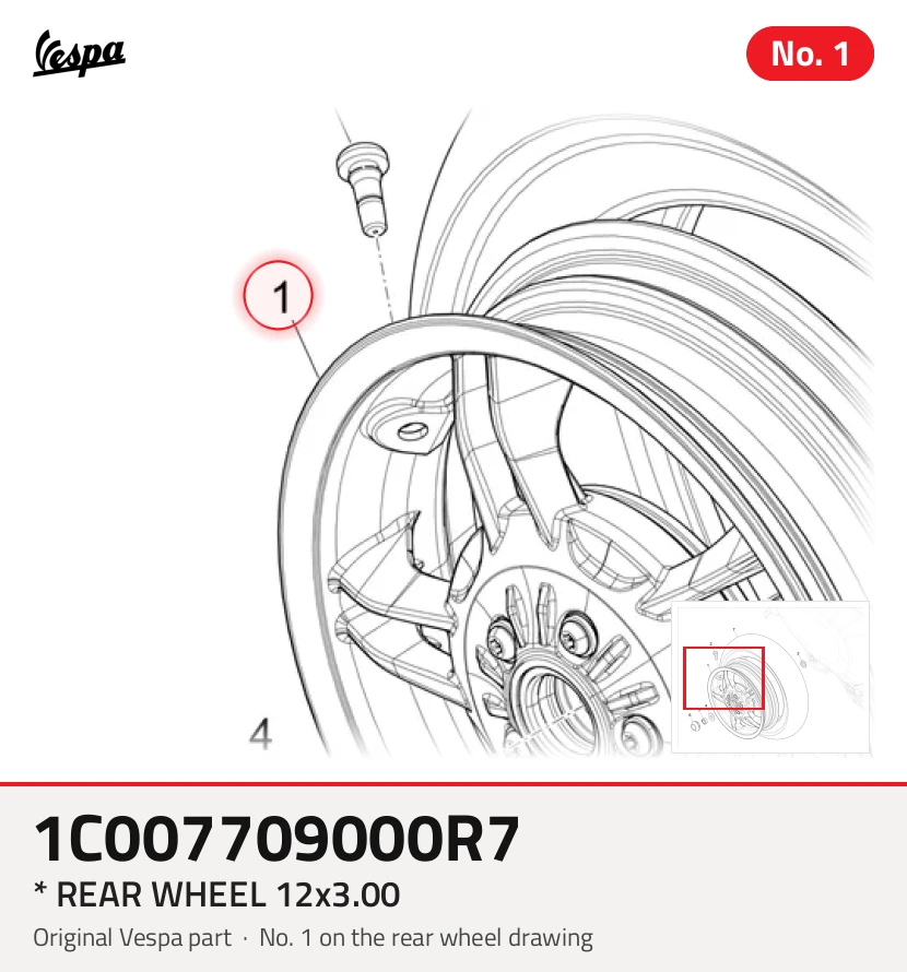 * Roue arrière 12x3,00