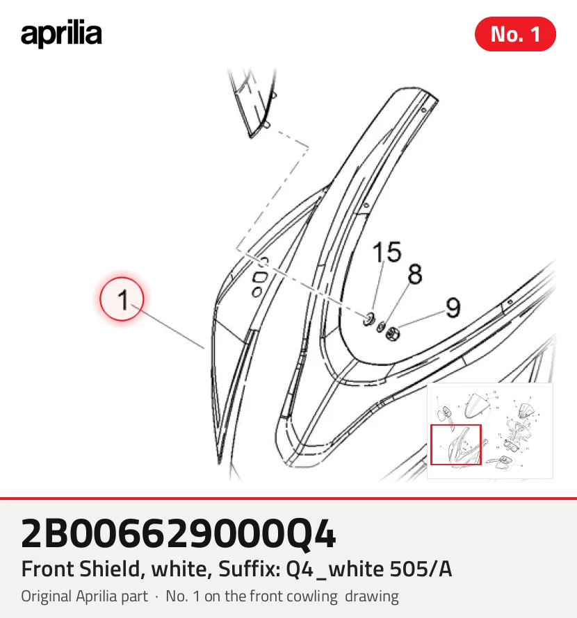 Front Shield, white, Suffix: Q4_white 505/A