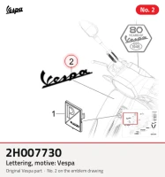 Napis, motyw: Vespa