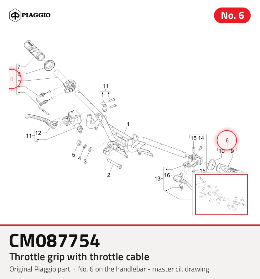 Throttle grip with throttle cable