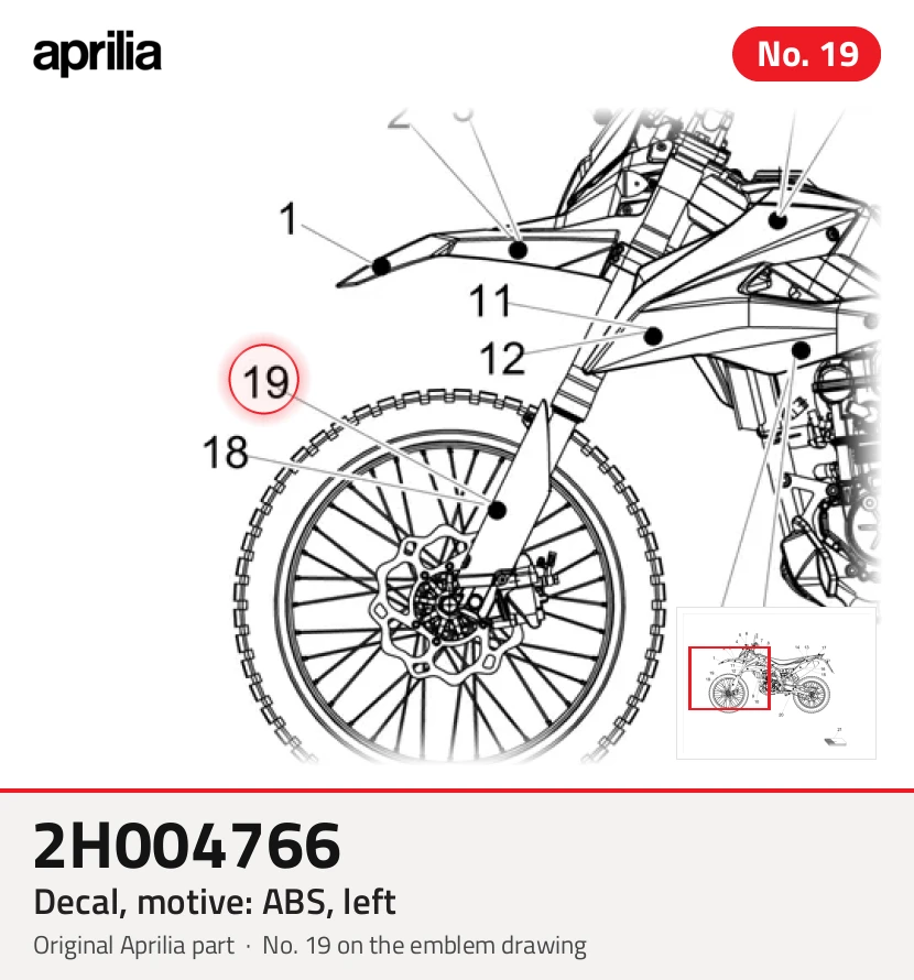 Decal, motive: ABS, left
