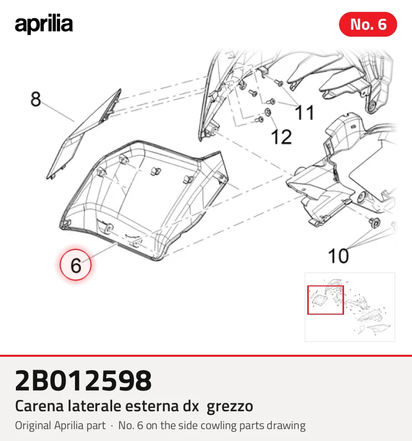 Carena laterale estena dx Grezzo