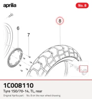 Tyre 150/70-14, TL, rear
