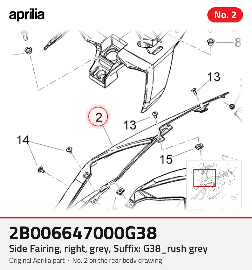 Seitenverkleidung, rechts, grau, Suffix: G38_rush grey