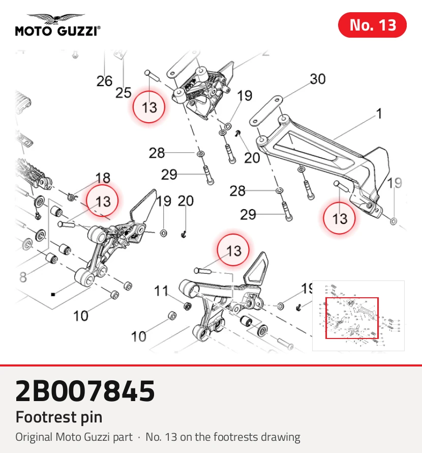 Footrest pin