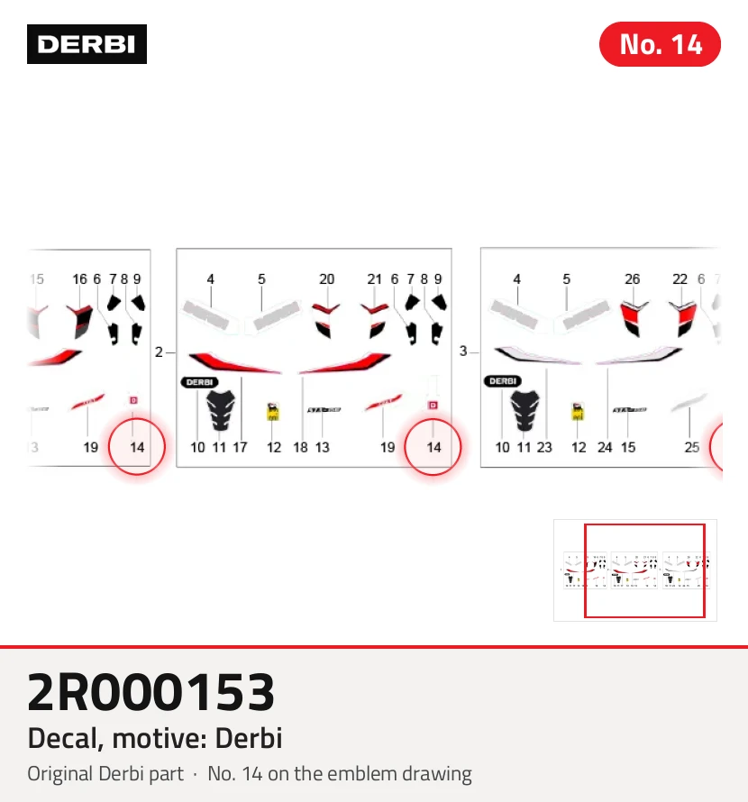 Autocollant, Motif: Derbi