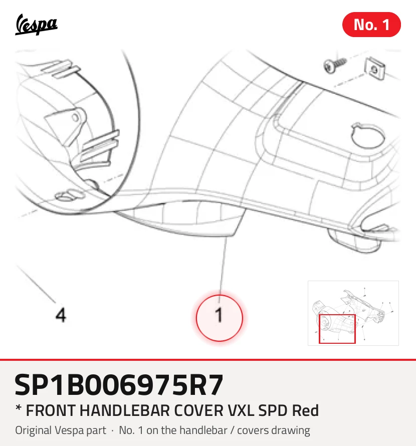 * Couvercle du guidon avant VXL SPD Red