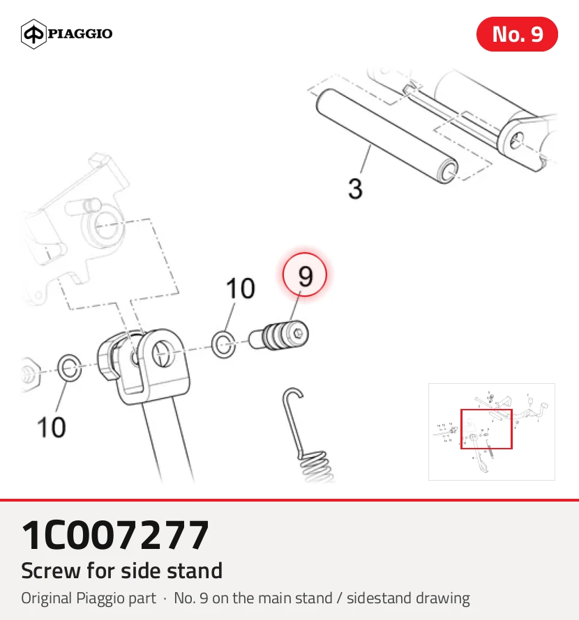 Screw for side stand