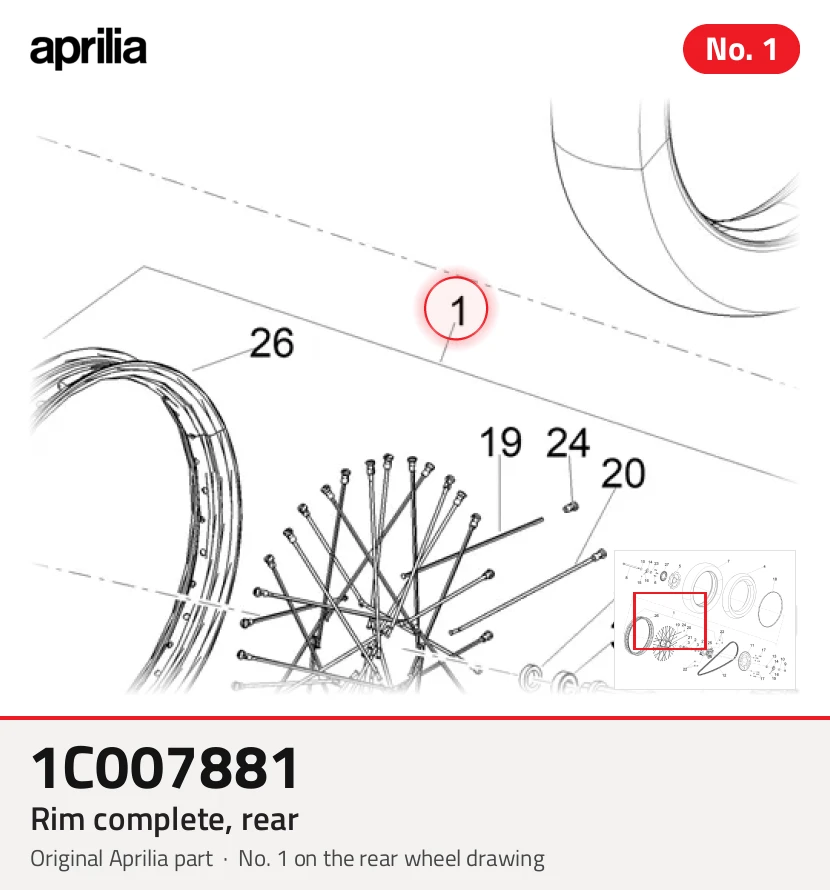 Rim complete, rear