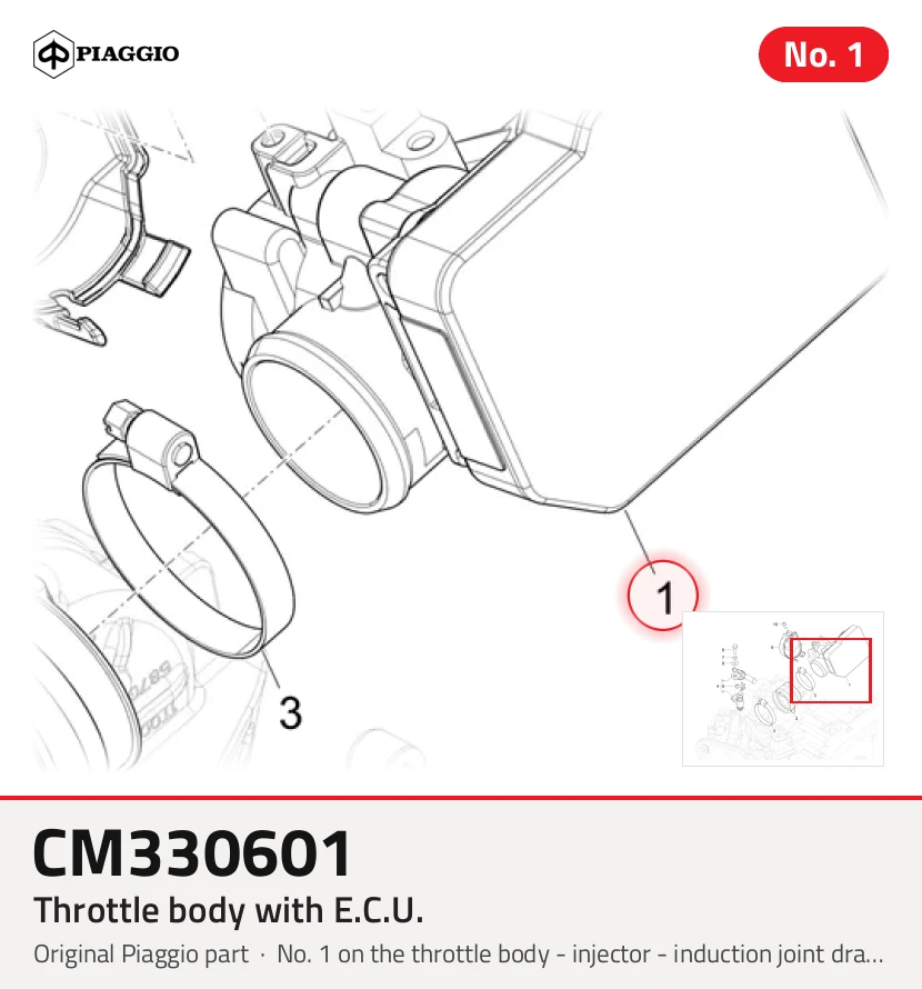Throttle body with E.C.U.