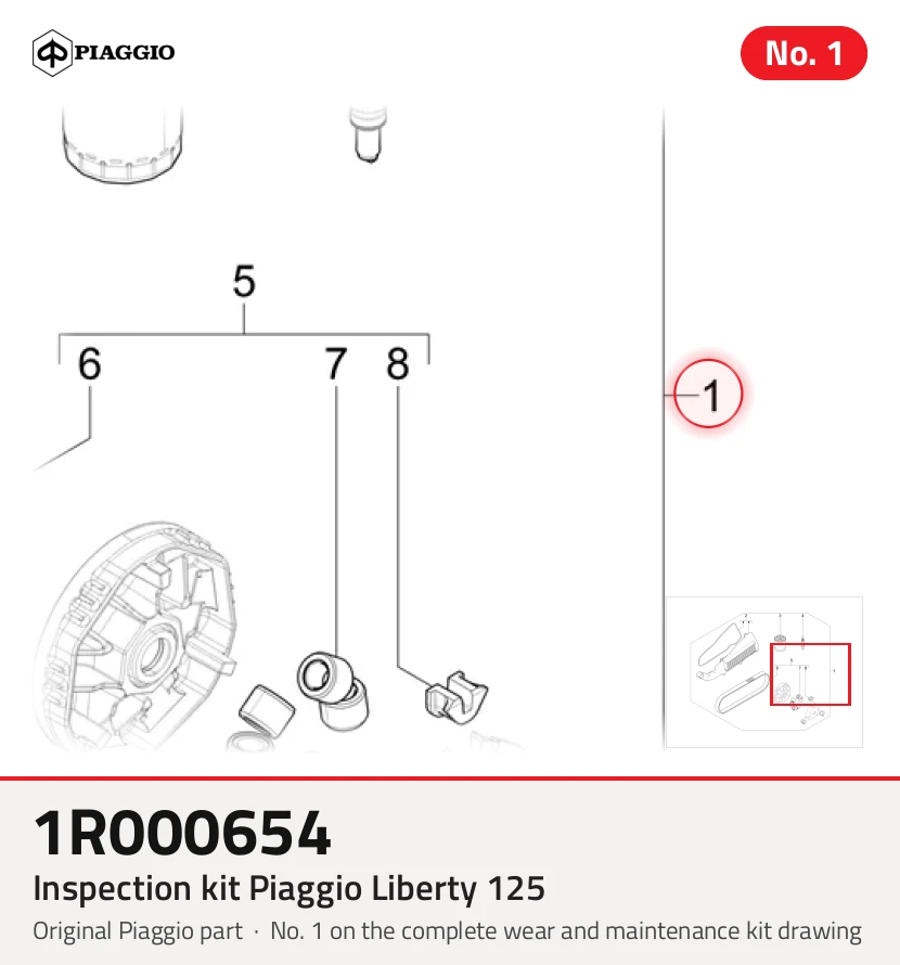 Kit de inspeção Piaggio liberdade 125