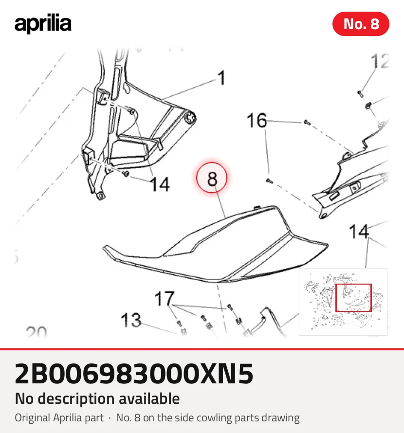 P. side fairing left wing