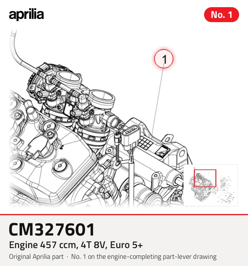Motor 457 ccm, 4T 8V, Euro 5+