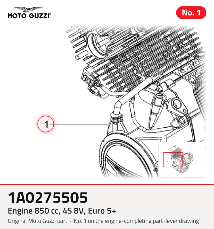 Motor 850 cm³, 4S 8V, Euro 5+