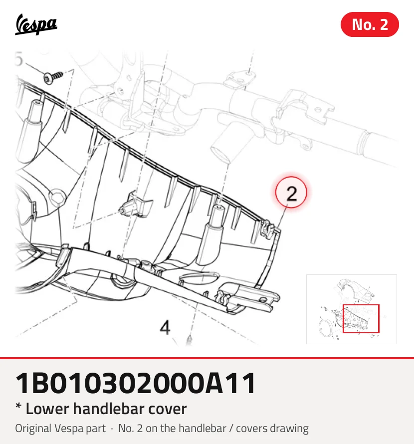 * Coperchio del manubrio inferiore