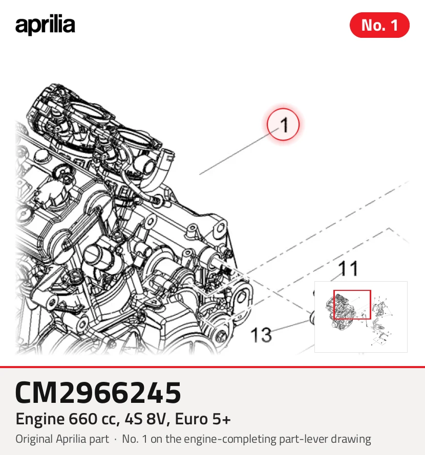 Motor 660 cm³, 4S 8V, Euro 5+