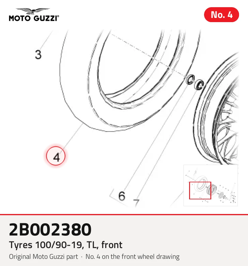 Tyres 100/90-19, TL, front