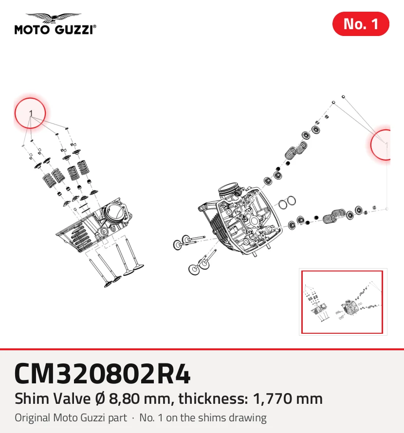 Válvula de cuña Ø 8,80 mm, espesor: 1,770 mm