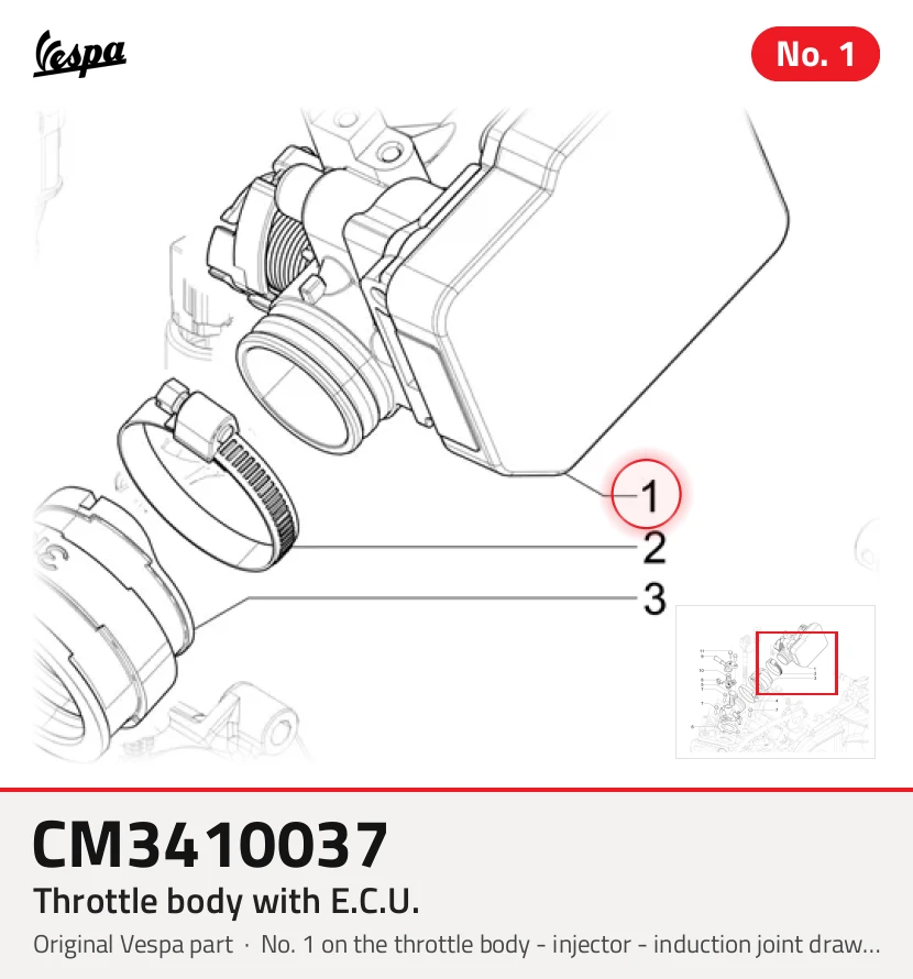 Throttle body with E.C.U.