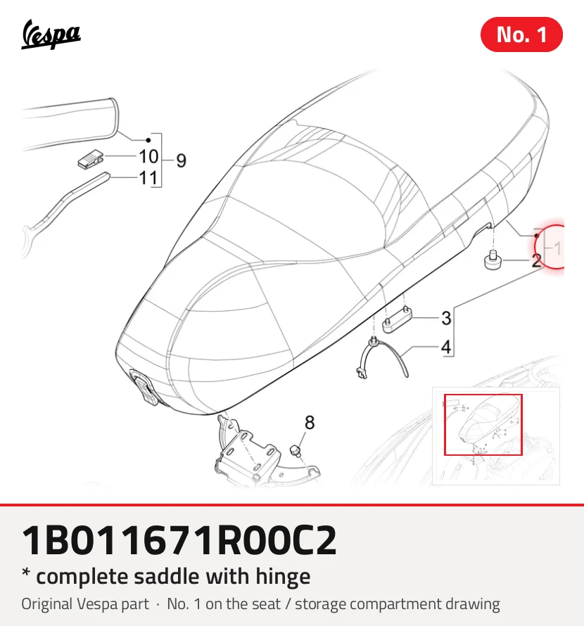 * Selle complète avec charnière