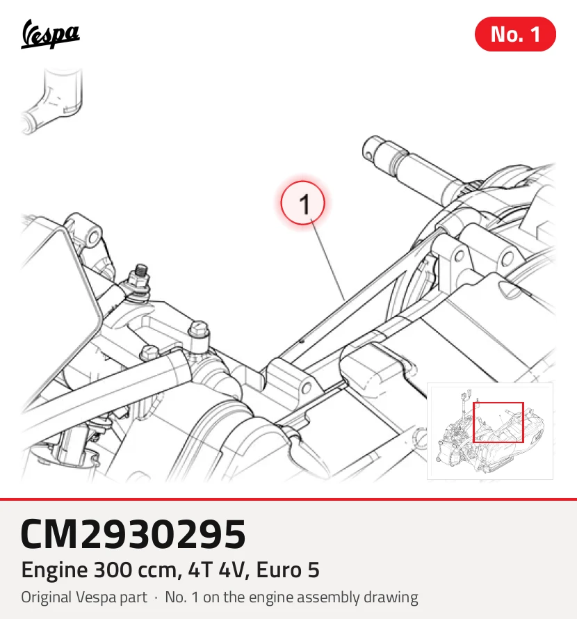 Motor 300 ccm, 4T 4V, Euro 5