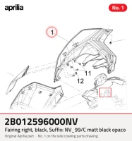 Verkleidung rechts, schwarz, Zusatz: NV_99/C matt black opaco