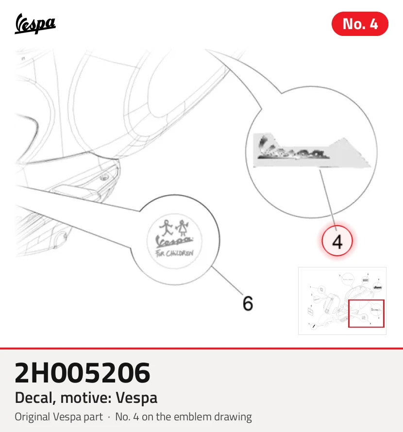 Autocollant, Motif: Vespa