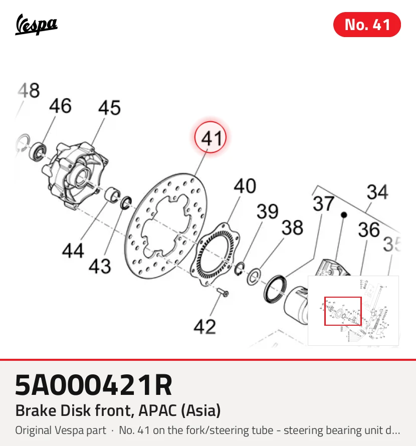 Bremsscheibe vorne, APAC (Asien)