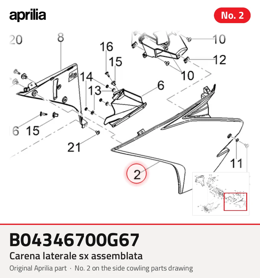 CARENA LATERALE SX ASSEMBLATA